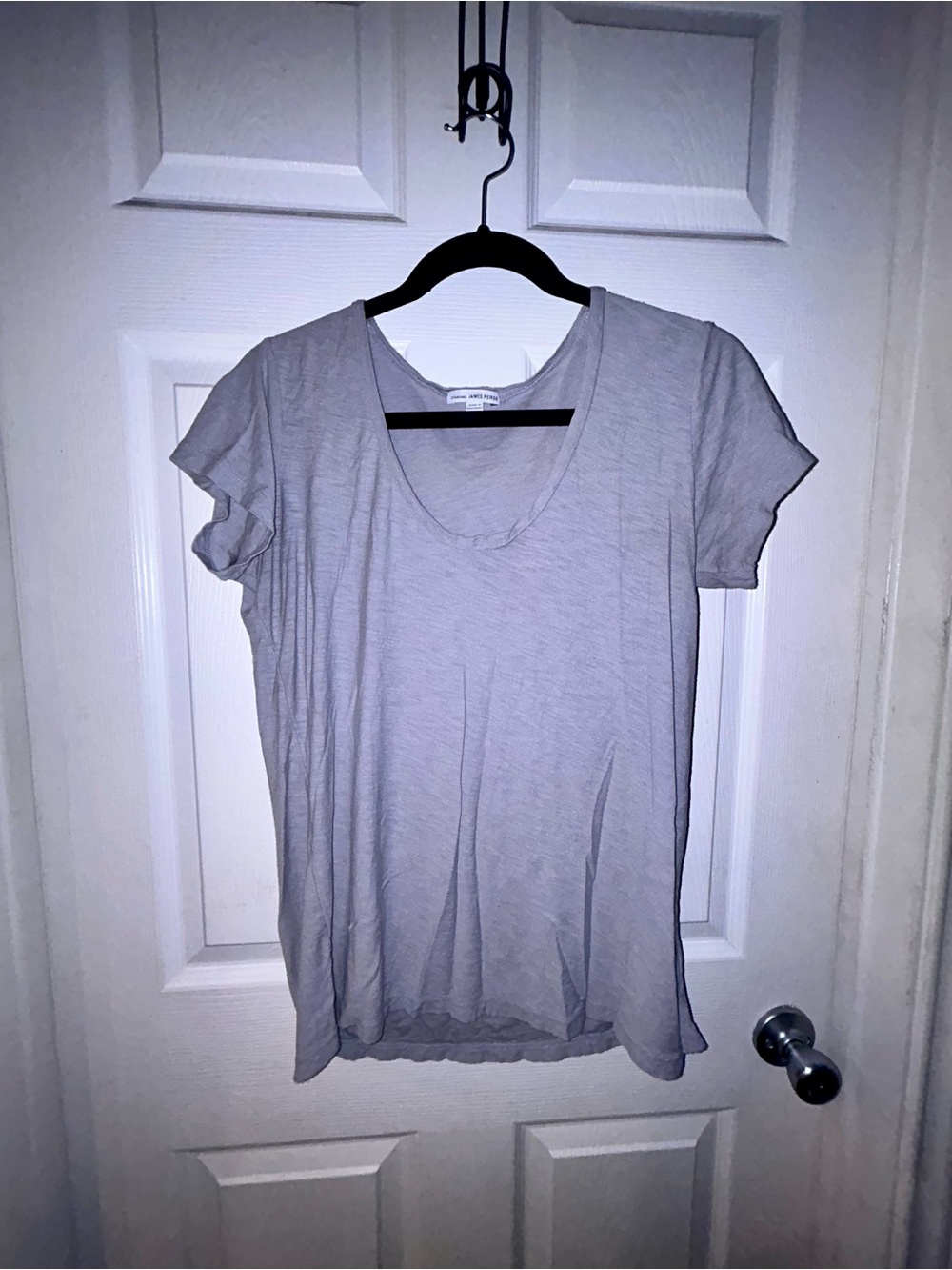 James Perse Dove Gray U-Neck Short Sleeve Tee